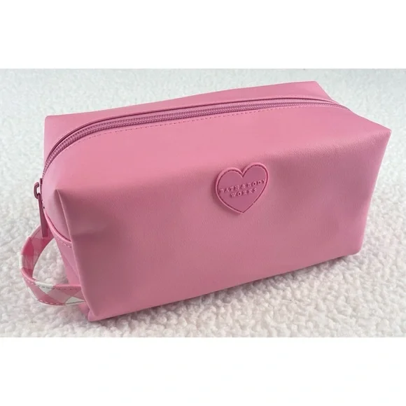 (NWT) BATH & BODY WORKS • 3-Piece Pink/White Faux Leather Cosmetic Travel Set - Picture 4 of 15